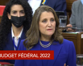 La ministre des Finances, Chrystia Freeland, lors du dépôt du budget fédéral 2022.  &mdash; Photo : Capture CPAC
