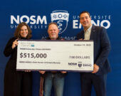 Jennifer McGillivray, Gérante de l’Avancement, Université de l’ÉMNO; Hank Rowlinson, Président de la Métis Nation of Ontario; Simon Sutherland, Gérant de l’Éducation postsecondaire, Métis Nation of Ontario. &mdash; Photo : Courtoisie