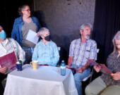 Quelques membres de la Gang à Popa qui répètent pour le Cabarire automne 2023. &mdash; Photo : Courtoisie