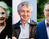 Rose-Aimée Bélanger, Luc Bussières et François Larocque sont les trois nord-ontariens reconnus dans le Palmarès 2023 des personnalités influentes de la francophonie canadienne &mdash; Photos : Louise Tanguay, Courtoisie, Valérie Charbonneau