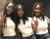 Les trois sœurs Kadouno ont remporté le concours de l’événement «Par ici, le talent». &mdash; Venant Nshimyumurwa