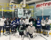  Les athlètes de l’ÉSC l’Horizon lors de leur sortie d’apprentissage sur la glace. 
 &mdash; Photo Courtoisie. 