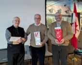 De gauche à droite : le Père Ronald Perron, Pierre Riopel et Marc Despatie.   