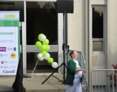 Joanne Gervais, le 25 septembre dernier, lors des célébrations du 50e anniversaire du drapeau franco-ontarien. &mdash; Photo : Mehdi Mehenni