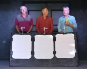 Scène L'urinoir: Henri Lagrandeur, Paul Cook, Robert Labelle.  