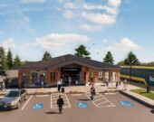 La maquette externe de la gare de train Timmins-Porcupine. &mdash; Photo : Northlander