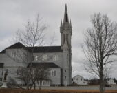Un panneau du clocher de l’église Sainte-Marie a été arraché par le vent le vendredi soir 7 février. &mdash; Richard Landry