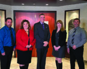 Les conseillères et conseillers de Richmond, après leur assermentation, le 26 octobre 2020, dans les bureaux de la Municipalité de Richmond. De gauche à droite, Shawn Samson, Melanie Breau-Sampson, Brent Sampson, Amanda Mombourquette et Mike Diggdon. &mdash; Facebook