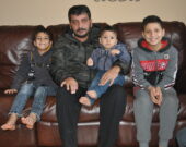 De gauche à droite : Ammar, Eyad, Hamoud et Bashar Almnajer de la famille syrienne nouvellement établie àMeteghan. &mdash; Richard Landry