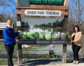 Bienvenue au Shubenacadie Canal Waterway - Voie navigable et parc provincial, Sylvain Allaire commissionnaire et Claire Halpern, directrice générale de la Commission du canal Shubenacadie.   &mdash; Lucien Comeau