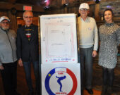 Des directeurs du club La boule Acadienne à la soirée française, de gauche à droite, Glen Comeau, assistant technique, Serge Vinet, trésorier, Rolland Jaume, président, et Irène Constantin, assistante secrétaire. (Crédit &mdash; Richard Landry