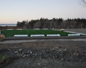 Le début des travaux qui se poursuivent au terrain de piste et pelouse sur le campus de l’Université Sainte-Anne à la Pointe-de-l’Église.   &mdash; Richard Landry