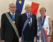 Bernard Poirier, Frère Walter Comeau et présidente de la Compagnie des Cent-Associés, Yvonne McLaughlin &mdash; PHOTO - Paul Auffrey