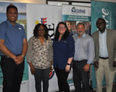 De gauche à droite : le Dr Sukhdip Singh, Aïcha Dabo, Rose Madden du CBDC, André LeBlanc du CDÉNÉ, et Yalla Sangaré — PHOTO(S) - Richard Landry
