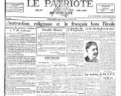 La une du Patriote de l’Ouest le 23 février 1931, alors que le gouvernement de la Saskatchewan vient de resserrer les normes entourant l’usage du français dans les écoles publiques. &mdash; PHOTO - peel.library.ualberta.ca