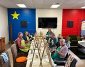 L’atelier de peinture. &mdash; PHOTO(S) - Étoile de l’Acadie
