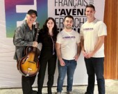Weldon Boudreau et sa fille Josée ont performé lors de l’activité culturelle du Forum local d'Halifax 2023. De gauche à droite : Weldon Boudreau, Josée Boudreau, Samuel Landry et Maxime Bourgeois. &mdash; PHOTOS : Jean-Philippe Giroux