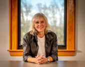 Martine Béland, vice-rectrice à l'enseignement et à la recherche à l’Université Sainte-Anne, fut finaliste aux Prix littéraires du Gouverneur général dans la catégorie essais avec son ouvrage Mégaptère.  &mdash; PHOTO : Université Sainte-Anne