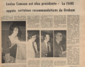 La Une du journal du 19 juin 1975, l’année où Louise Comeau est nommée présidente de la Fédération acadienne de la Nouvelle-Écosse.  &mdash; PHOTO: Archives