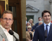 Les chefs du Bloc Québécois et du Parti libéral, Yves-François Blanchet et Justin Trudeau, se sont confrontés sur la défense du français jusqu’à la fin de la session parlementaire.  &mdash; PHOTO: Marianne Dépelteau – Francopresse