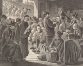Immigrés chinois à la maison des douanes de San Francisco, 1877. (Image tirée de la revue Harper’s Weekly.   &mdash; PHOTO : Bibliothèque numérique de la Californie. Image dans le domaine public