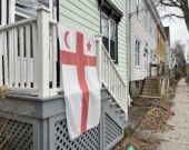 Le drapeau mi’kmaw, à Halifax.  &mdash; PHOTO : Jean-Philippe Giroux