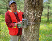 Le scientifique de Ressources naturelles Canada, John Pedlar, travaille sur le terrain. &mdash; Photo : Gracieuseté