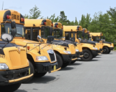 Autobus scolaires du Conseil scolaire acadien provincial.  &mdash; PHOTO: Archives