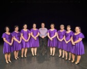 Photo de groupe de la troupe de danse Encore du Vent. De gauche à droite: Shelley LeBlanc, Evelyn Doyle, Kathleen Chiasson, Ashley Roach-Poirier, Bernell Richard, Hannah Harris, Paulette Roach, Jenna LeBlanc et Denise Timmons. &mdash; PHOTO: Rosie Aucoin-Grace