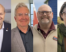 On aperçoit ici les quatre candidats de la circonscription provinciale de Chéticamp Margaree-Pleasant Bay. De gauche à droite: Claude Bourgeois, candidat  Progressiste-conservateur; Denis Cormier. candidat Libéral; Trevor Poirier, candidat  NPD et Nik Boisvert, candidate du Parti vert. &mdash; Photo : Partis PC, Libéral, NPD et Vert