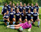 C’est la première fois en 45 ans que la Nouvelle-Écosse remporte la bannière en soccer  féminin à la grande Finale des Jeux de l’Acadie. &mdash; PHOTO: Jeux de l’Acadie, Nouvelle-Écosse