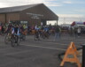 Les cyclistes au départ, au Centre des anciens combattants, à Saulnierville. &mdash; PHOTO: Richard Landry