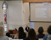 Le professeur Sid Ahmed Selouani durant sa présentation lors de la grande conférence de l’Université Sainte-Anne. &mdash; PHOTO: Prudencia Mbiadjeu