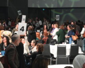 Le marché des pratiques réussies, une occasion pour le personnel des conseils scolaires de mettre de l’avant ce qui fonctionne dans leur coin de la francophonie.  &mdash; PHOTO: Jean-Philippe Giroux