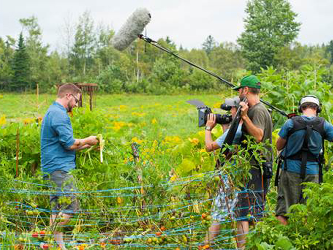 Agrofolie - En tournage dans le potager - Photo Martin Cormier