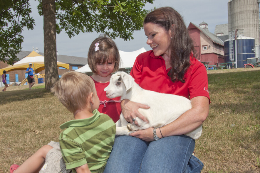 Rien de tel qu'un animal de ferme mignon pour ensoleiller une journée au camp d'été! (Photo Ingénium)  