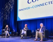 Le panel sur l'agriculture avec Renée-Claude Goulet et Pierre-Paul Maurice, animé par Nadia Carrier.  