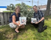Pascale de Montigny Gauthier, directrice générale d'Agricom et le journaliste Jean-Marc Dufresne.  