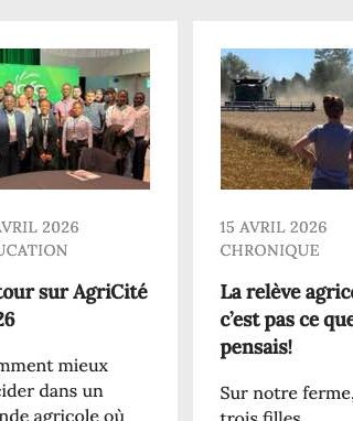   IMAGE : Capture d'écran Journal Agricom