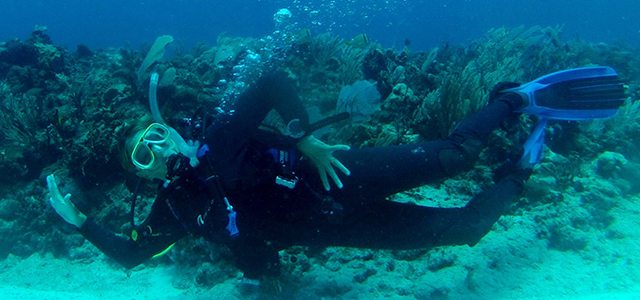 Virginia Labelle dans son élément, à la découverte de ces fonds marins toujours fascinants. Photo : Helen Booth  
