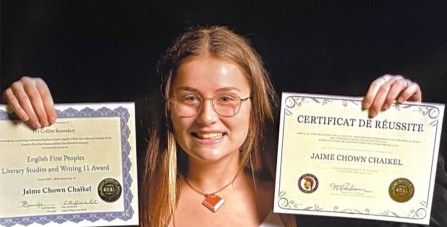 Jaime Chown Chaikel, candidate à la bourse Loran, se distingue par d’excellents résultats scolaires. &mdash; Photo : Stephanie Maine