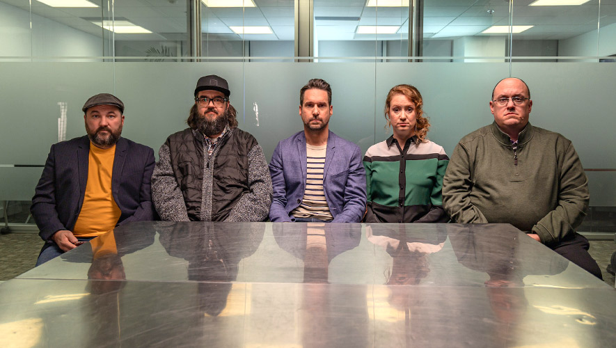 Le quintette franco-ontarien Improtéine est aux manettes d’Improtéine expose 2023 sur ICI Radio-Canada le 31 décembre. &mdash; Photo : Unis TV