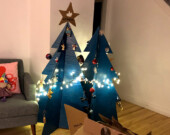 La famille de Stéphanie Chevalier a décidé, pour la première fois, de fabriquer elle-même son arbre de Noël. &mdash; Photo : Fournie