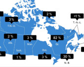Pourcentage de la population ayant le français comme première langue officielle parlée. Source Source : Recensement de la population, 2021. &mdash; Photo : Statistique Canada