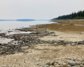Cette année, la région des lacs du Sud est particulièrement touchée par la sécheresse. Ici, le lac Marsh.  &mdash; Photo : Gwendoline Le Bomin