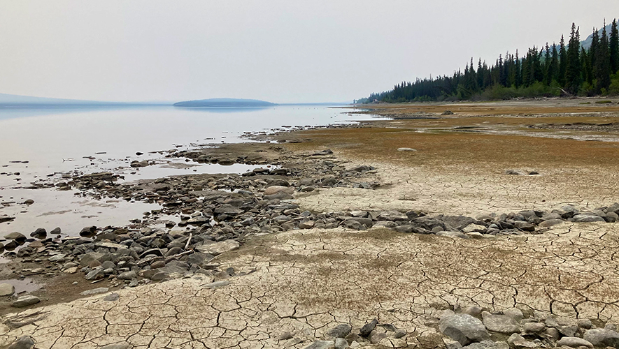 Cette année, la région des lacs du Sud est particulièrement touchée par la sécheresse. Ici, le lac Marsh.  &mdash; Photo : Gwendoline Le Bomin