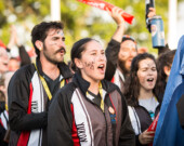 La délégation du Yukon a participé aux derniers Jeux de la francophonie canadienne de 2017 qui se déroulaient à Moncton-Dieppe au Nouveau-Brunswick. &mdash; Photo : Fédération de la jeunesse canadienne-française