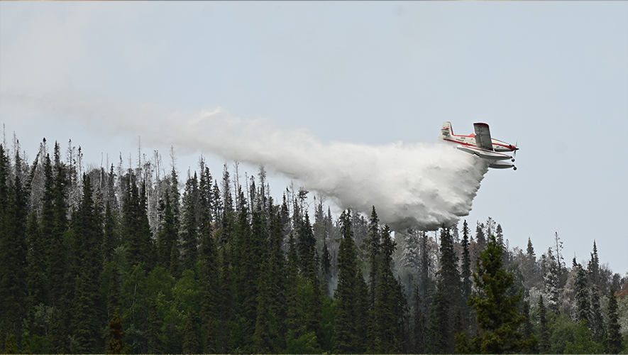 En date du début septembre, 143 feux de forêt se sont déclarés. Des alertes d’évacuation ont été annoncées également dans les régions de Dawson, Mayo et Beaver Creek. &mdash; Photo : Services de protection du Yukon