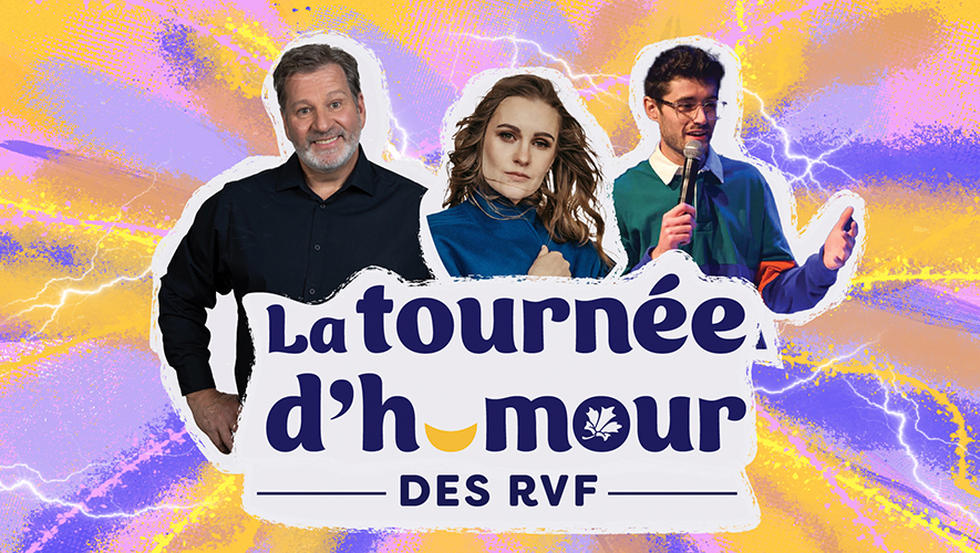 L’affiche de l’édition 2026 de la Tournée d’humour des RVF, qui s’arrête à Whitehorse. &mdash; Photo : Réseau Dialogue