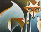Au cours des dernières années, Nathalie Parenteau a beaucoup exploré le thème des animaux, comme ici, les renards de Whitehorse. &mdash; Photo : Fournie